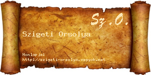 Szigeti Orsolya névjegykártya